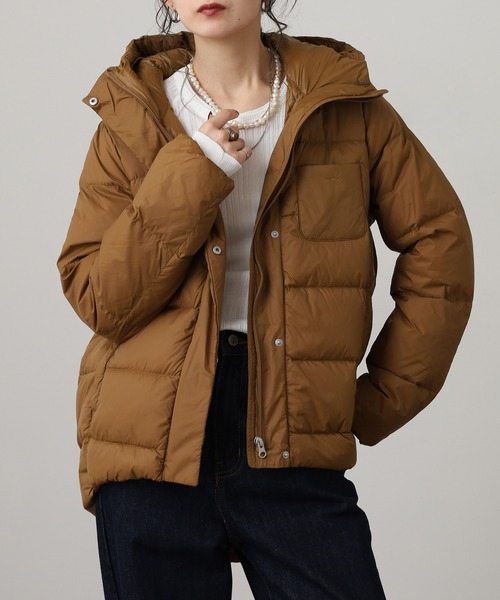 セール】フード付きコクーンダウンジャケット（ダウンジャケット