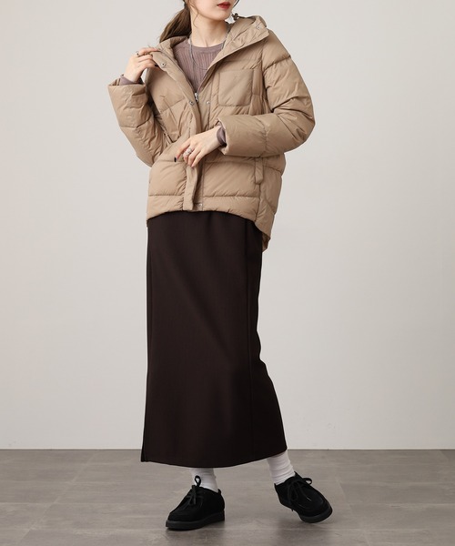 OMNES（オムネス）の「フード付きコクーンダウンジャケット（ダウンジャケット/コート・レディース・ブラック/アイボリー/キャメル/ベージュ/カーキ・M/L）」の17枚目の写真