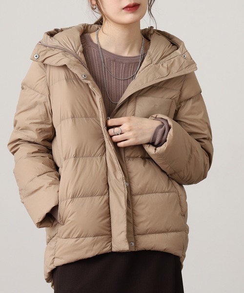 OMNES（オムネス）の「フード付きコクーンダウンジャケット（ダウンジャケット/コート・レディース・ブラック/アイボリー/キャメル/ベージュ/カーキ・M/L）」の15枚目の写真