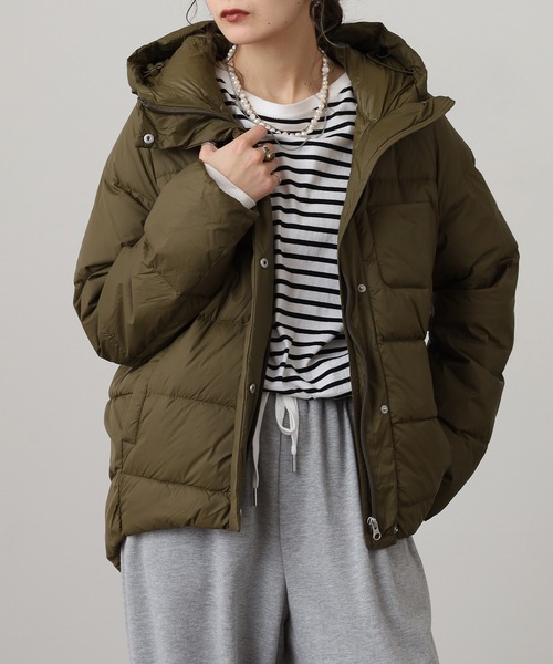 OMNES（オムネス）の「フード付きコクーンダウンジャケット（ダウンジャケット/コート・レディース・ブラック/アイボリー/キャメル/ベージュ/カーキ・M/L）」の19枚目の写真