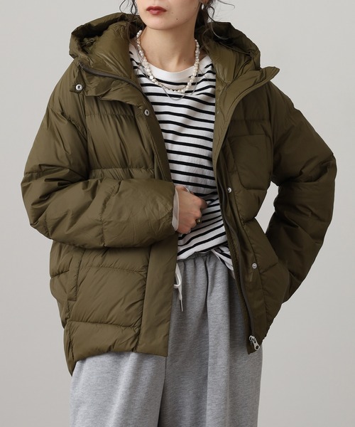 OMNES（オムネス）の「フード付きコクーンダウンジャケット（ダウンジャケット/コート・レディース・ブラック/アイボリー/キャメル/ベージュ/カーキ・M/L）」の20枚目の写真