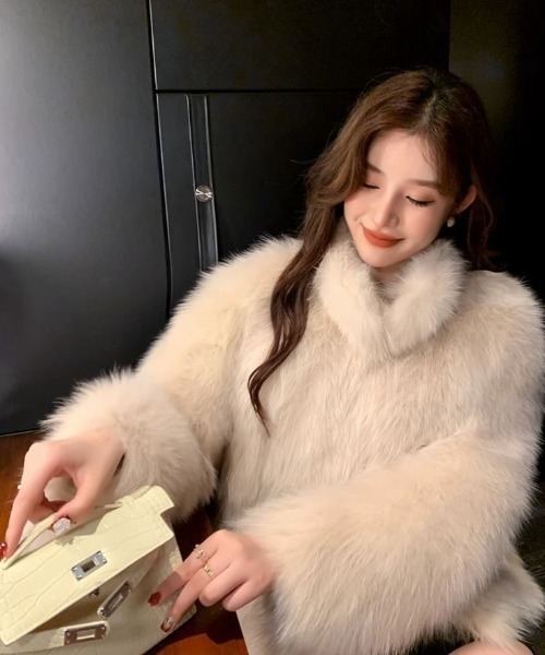 セール】スタンドネックフェイクファージャケット/コート（その他