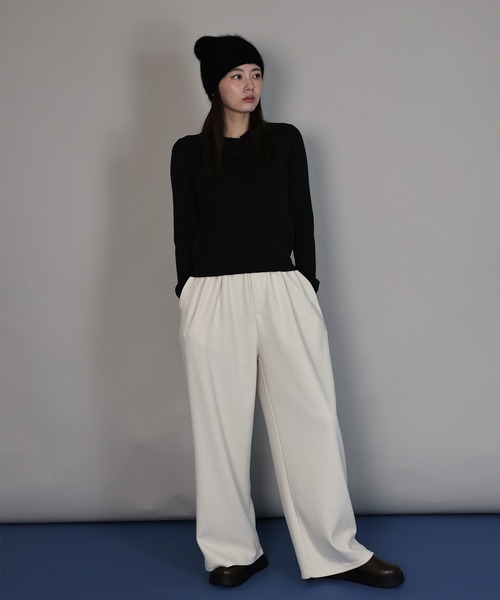 J by blue（ジェイバイブルー）の「ケーブルポロニット（ニット/セーター・レディース・アイボリー/ブラック/グレー・MEDIUM）」の13枚目の写真