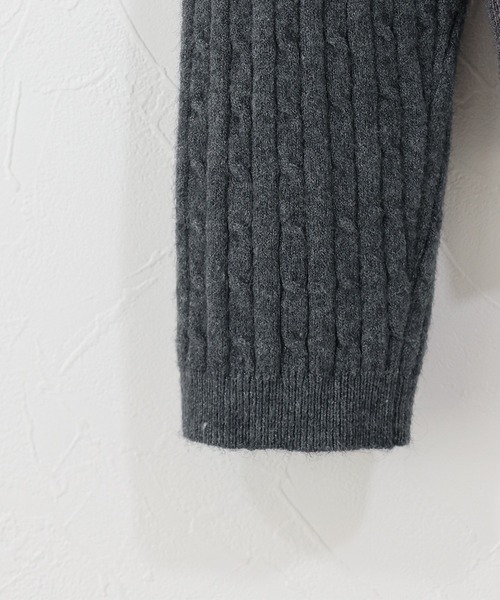 J by blue（ジェイバイブルー）の「ケーブルポロニット（ニット/セーター・レディース・アイボリー/ブラック/グレー・MEDIUM）」の6枚目の写真