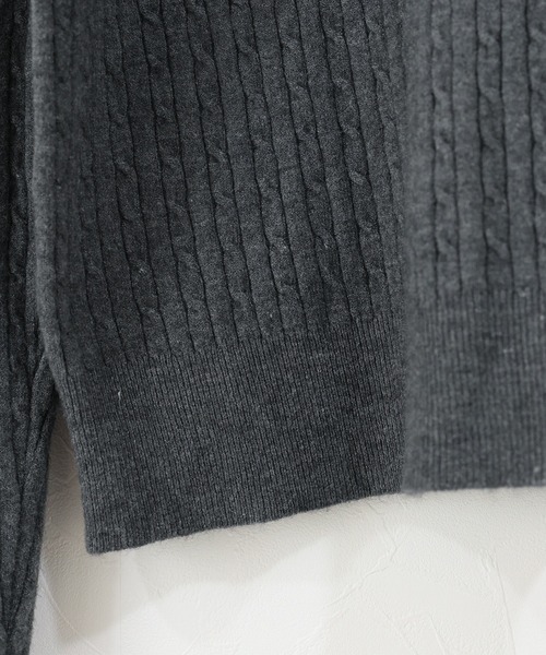J by blue（ジェイバイブルー）の「ケーブルポロニット（ニット/セーター・レディース・アイボリー/ブラック/グレー・MEDIUM）」の5枚目の写真