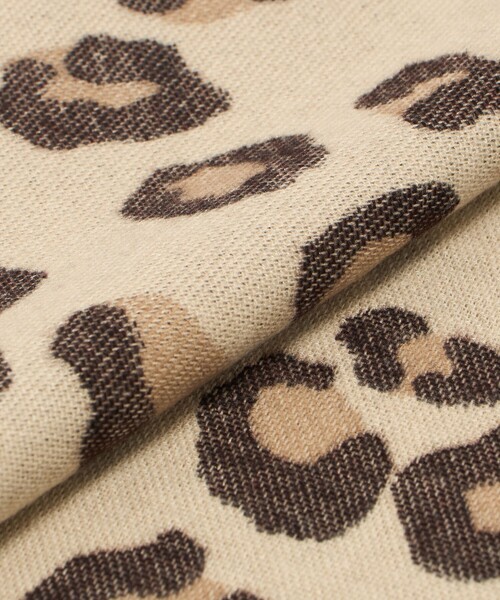 green label relaxing（グリーンレーベルリラクシング）の「レオパード ジャガード ストール（ストール/ショール・レディース・ブラック/ベージュ・FREE）」の6枚目の写真