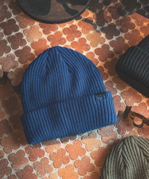 niko and...（ニコアンド）の「フェイクレザーパッチニットワッチ（ニットキャップ/ビーニー・メンズ・ブラック/オリーブ/ブルー/オレンジ/ライトグレー/ブラウン・FREE）」の6枚目の写真