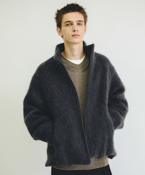 ABAHOUSE（アバハウス）の「WOOL MIX ブークレーＶネックニット（ニット/セーター・メンズ・グレイッシュベージュ/ブラック/ブルー・46/48）」の14枚目の写真