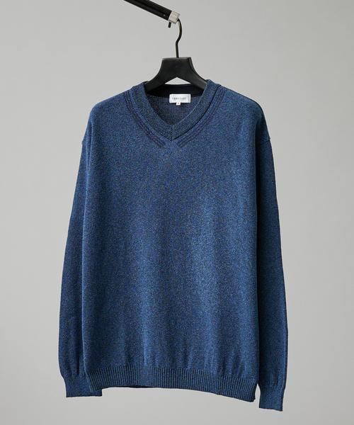 ABAHOUSE（アバハウス）の「WOOL MIX ブークレーＶネックニット（ニット/セーター・メンズ・グレイッシュベージュ/ブラック/ブルー・46/48）」の18枚目の写真