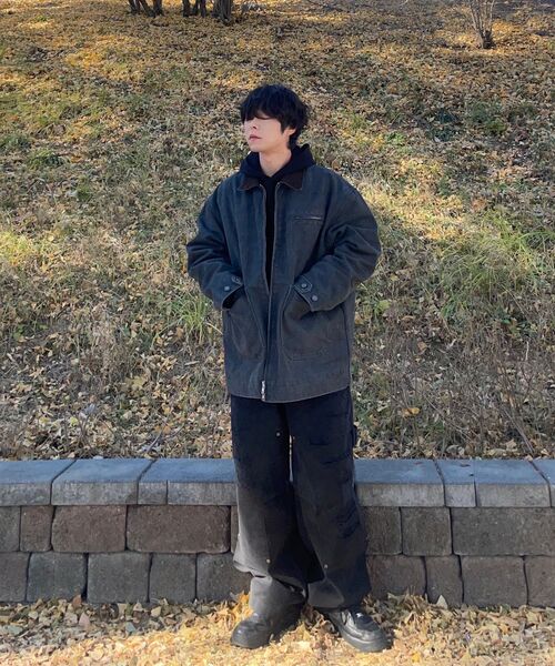 セール】ヴィンテージワークジャケットブラック（ミリタリージャケット