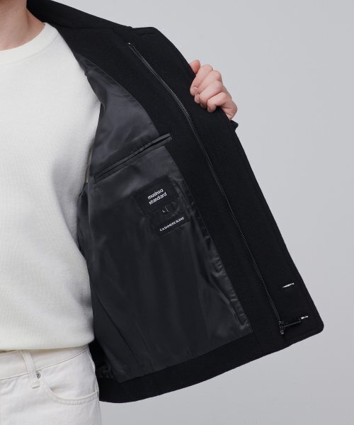 MUSINSA STANDARD（ムシンサスタンダード）の「カシミヤブレンドオーバーサイズミニマルブルゾンジャケット[ブラック]（ブルゾン・メンズ・その他・X-LARGE/XX-LARGE/MEDIUM/LARGE）」の12枚目の写真