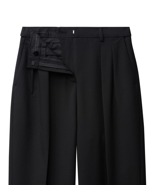 MUSINSA STANDARD WOMAN（ムシンサスタンダードウーマン）の「レディースリバースツータックワイド隠しバンディングスラックス[ブラック]（スラックス・レディース・その他・24/25/27/28/26/29）」の2枚目の写真