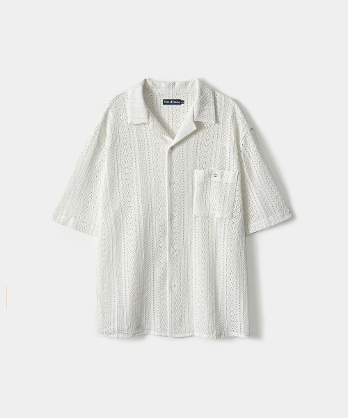 TRIP LE SENS(トリップ ル センス)の「パターンドクロシェハーフシャツ_ホワイト(シャツ/ブラウス・メンズ・その他・MEDIUM/LARGE)」の2枚目の写真