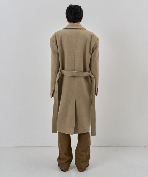 NUAKLE（ヌアクル）の「(m) ロー フェルト ウール コート_サンドベージュ（チェスターコート・メンズ・その他・1/2）」の4枚目の写真