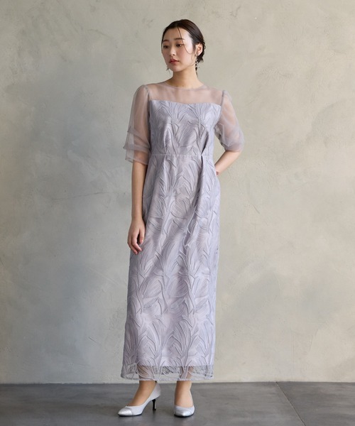 AIMER（エメ）の「【WEB限定】タックスリーブリーフレースタイトパーティードレス　結婚式　お呼ばれ　ドレス　20代 30代 40代（ドレス・レディース・グリーン/グレー/ブラック・SMALL/MEDIUM/LARGE）」の12枚目の写真