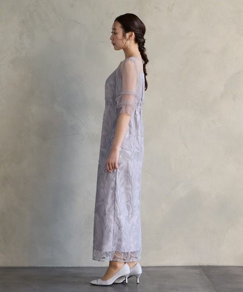 AIMER（エメ）の「【WEB限定】タックスリーブリーフレースタイトパーティードレス　結婚式　お呼ばれ　ドレス　20代 30代 40代（ドレス・レディース・グリーン/グレー/ブラック・SMALL/MEDIUM/LARGE）」の13枚目の写真