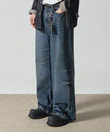 エッセンシャルワイドフレアフィットデニムパンツ_インディゴ