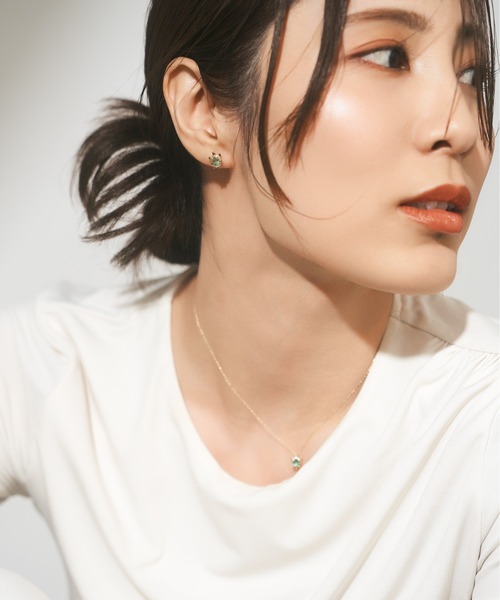 Jewel closet by L&Co.(ジュエルクローゼットバイエルアンドコー)の「K10 カラーストーン カメ ピアス(ピアス(両耳用)・レディース・イエローゴールド・FREE)」の3枚目の写真