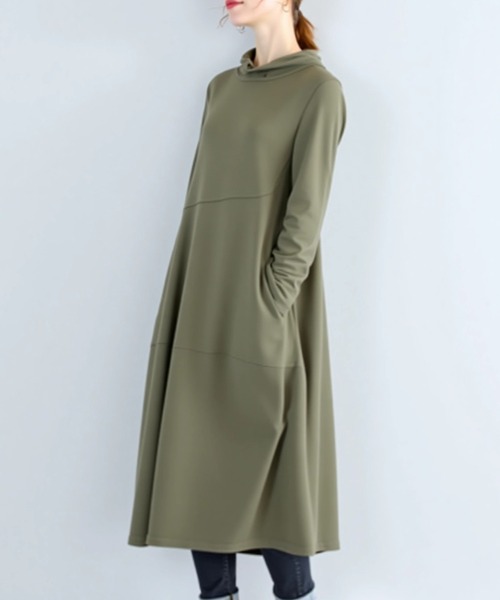 cammie(キャミー)の「セミハイネックバルーンワンピース(ワンピース・レディース・ブラック/グレー/オリーブ・M/L)」の12枚目の写真