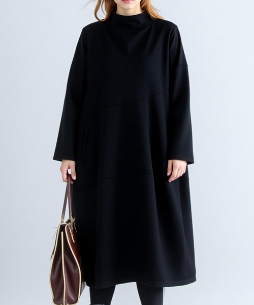 cammie(キャミー)の「セミハイネックバルーンワンピース(ワンピース・レディース・ブラック/グレー/オリーブ・M/L)」の6枚目の写真