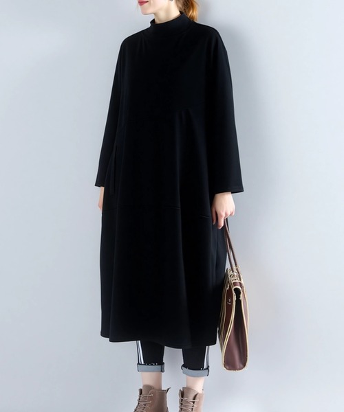 cammie(キャミー)の「セミハイネックバルーンワンピース(ワンピース・レディース・ブラック/グレー/オリーブ・M/L)」の7枚目の写真