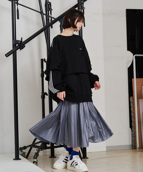 SeeSew LAYERD DAMAGE SWEAT ブラック L 未使用 UNISEX】LAYERD DAMAGE SWEAT/レイヤードダメージスウェット