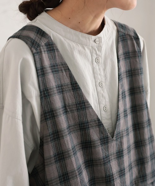 soulberry（ソウルベリー）の「モノトーンなチェックのジャンスカ（ジャンパースカート・レディース・グレー・5L/4L/3L/LL/L/M）」の11枚目の写真