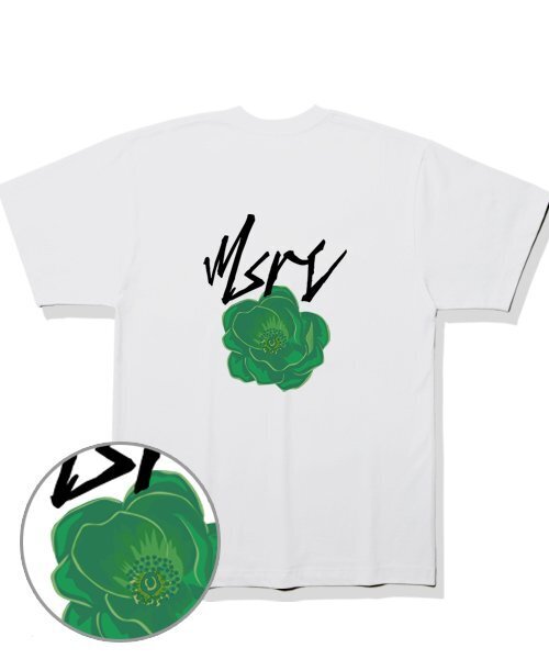 MONSTER REPUBLIC（モンスターリパブリック）の「MSRC フラワーミックスグリーンTシャツ ホワイト（Tシャツ/カットソー・レディース・その他・LARGE/MEDIUM/SMALL/X-LARGE）」の2枚目の写真