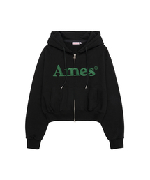 BASIC LOGO HOODIE ZIP UP BLACK