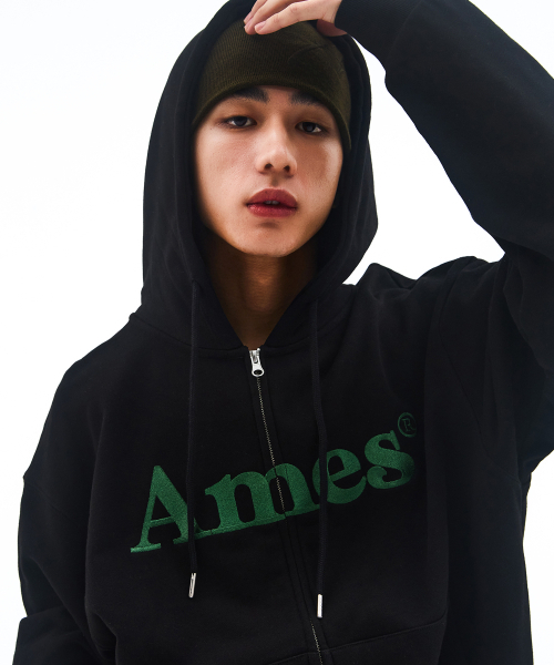AMESWORLDWIDE（アメスワールドワイド）の「BASIC LOGO HOODIE ZIP UP BLACK（パーカー・メンズ・その他・SMALL/MEDIUM/LARGE）」の6枚目の写真
