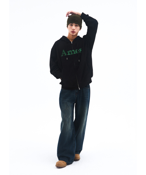 AMESWORLDWIDE（アメスワールドワイド）の「BASIC LOGO HOODIE ZIP UP BLACK（パーカー・メンズ・その他・SMALL/MEDIUM/LARGE）」の10枚目の写真