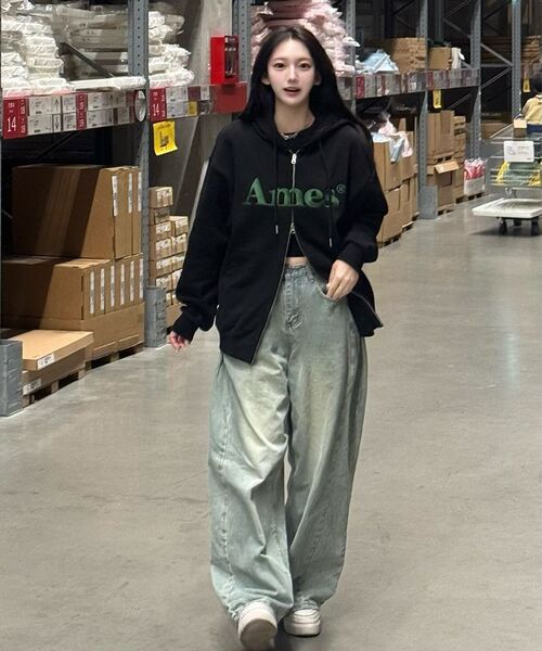 AMESWORLDWIDE（アメスワールドワイド）の「BASIC LOGO HOODIE ZIP UP BLACK（パーカー・メンズ・その他・SMALL/MEDIUM/LARGE）」の15枚目の写真