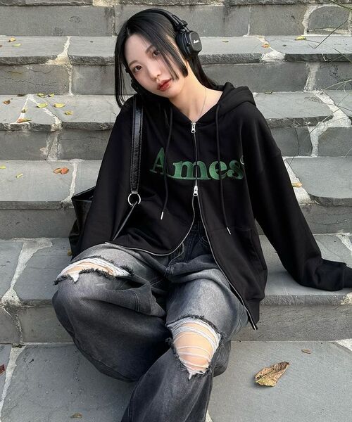 AMESWORLDWIDE（アメスワールドワイド）の「BASIC LOGO HOODIE ZIP UP BLACK（パーカー・メンズ・その他・SMALL/MEDIUM/LARGE）」の18枚目の写真