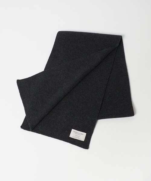 Johnstons of Elginカシミヤ リブマフラー　ブラック 別注】＜Johnstons of Elgin＞GLR ウールカシミヤ リブ マフラー