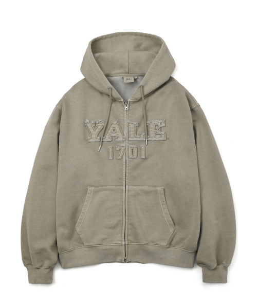 YALE(イェール)の「ピグメントアプリケフードジップアップ_ベージュ(パーカー・レディース・その他・SMALL/LARGE/X-LARGE/MEDIUM)」の1枚目の写真