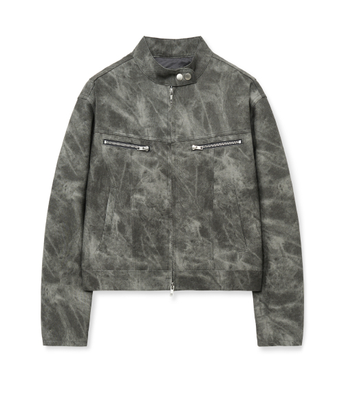 SPERONE(スペロネ)の「クロップダブルウォッシングジップアップチャイナジャケット(ブラック)(ライダースジャケット・メンズ・その他・MEDIUM/LARGE/X-LARGE)」の2枚目の写真