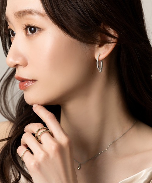 Cream dot.（クリームドット）の「【金属アレルギー対応】ビジューライン煌めくバックキャッチイヤリング/ピアス（ピアス（両耳用）・レディース・ゴールド系その他/シルバー系その他/ゴールド/ピンク/シルバー/ピンク系その他・ONE SIZE）」の14枚目の写真