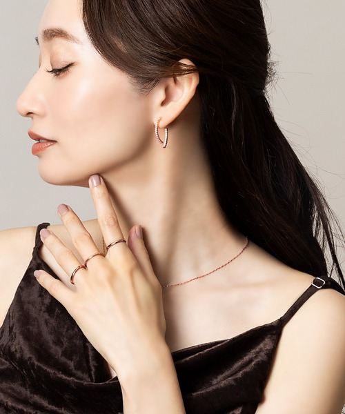 Cream dot.（クリームドット）の「【金属アレルギー対応】ビジューライン煌めくバックキャッチイヤリング/ピアス（ピアス（両耳用）・レディース・ゴールド系その他/シルバー系その他/ゴールド/ピンク/シルバー/ピンク系その他・ONE SIZE）」の15枚目の写真