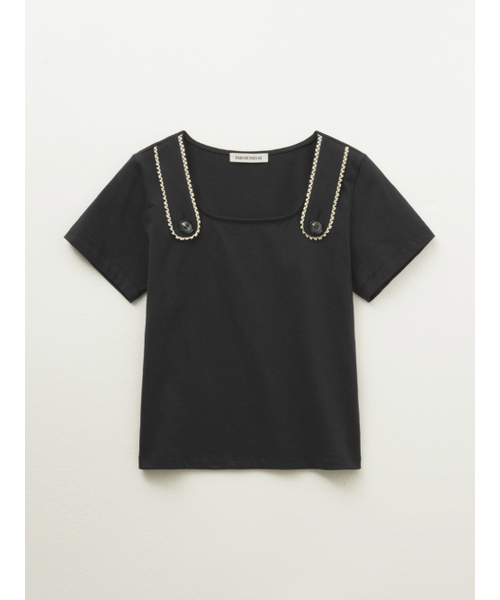 PEEVES PEEVES(フィブス フィブス)の「ボタンストラップTシャツ / ネイビー(Tシャツ/カットソー・レディース・その他・FREE)」の2枚目の写真