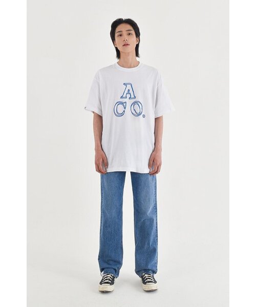 APOSTROPHE COMMA(アポストロフィコンマ)の「ACOロゴ半袖Tシャツ(ホワイト-ブルー)(Tシャツ/カットソー・レディース・その他・SMALL/X-LARGE/LARGE/MEDIUM)」の3枚目の写真