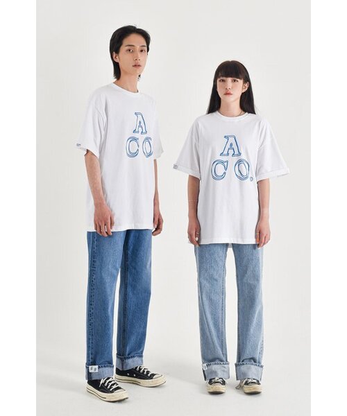 APOSTROPHE COMMA(アポストロフィコンマ)の「ACOロゴ半袖Tシャツ(ホワイト-ブルー)(Tシャツ/カットソー・レディース・その他・SMALL/X-LARGE/LARGE/MEDIUM)」の8枚目の写真
