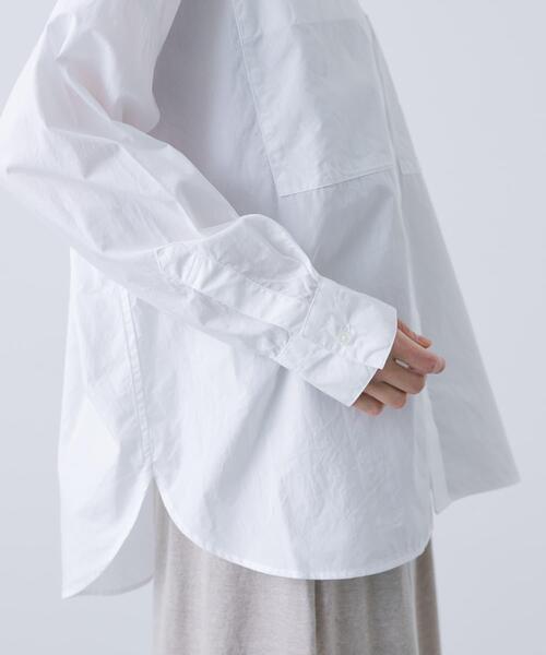 かぐれ(カグレ)の「コットンダブルポケットワイドシャツ(シャツ/ブラウス・レディース・オフホワイト/ブルー・FREE)」の10枚目の写真