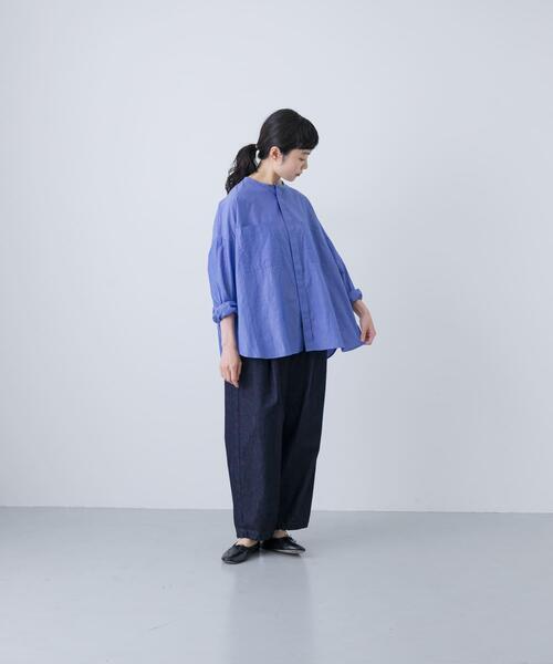 かぐれ（カグレ）の「コットンダブルポケットワイドシャツ（シャツ/ブラウス・レディース・オフホワイト/ブルー・FREE）」の11枚目の写真