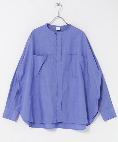 かぐれ（カグレ）の「コットンダブルポケットワイドシャツ（シャツ/ブラウス・レディース・オフホワイト/ブルー・FREE）」の12枚目の写真