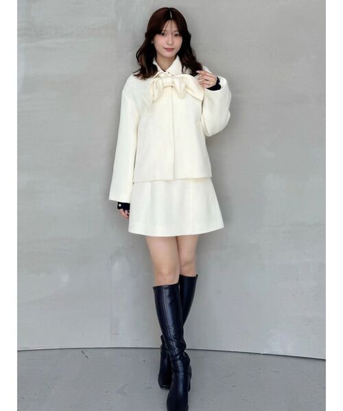 MERCURYDUO（マーキュリーデュオ）の「【セットアップ着用可】ビッグリボンショートコート（その他アウター・レディース・ベビーピンク/アイボリー・FREE）」の7枚目の写真