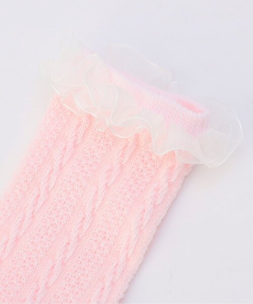 BREEZE（ブリーズ）の「おめかしベビーハイソックス（ベビーシューズ/ベビーソックス・キッズ・ネイビー/アイボリー/ベビーピンク/オフホワイト・12/9）」の5枚目の写真