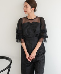 haremode | 結婚式 お呼ばれ 二次会 謝恩会 成人式 同窓会 対応 20代 30代 レース ジャガード オールインワン パンツドレス きれいめ パーティー オケージョン ドレス(パンツドレス)