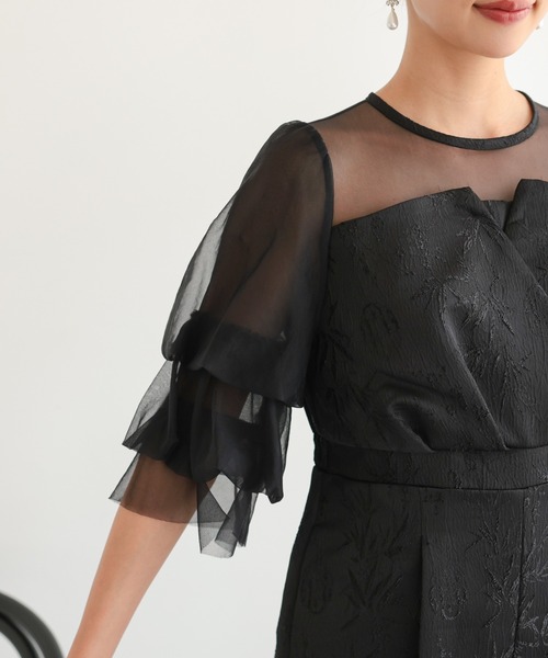 haremode（ハレモード）の「結婚式 お呼ばれ 二次会 謝恩会 成人式 同窓会 対応 20代 30代 レース ジャガード オールインワン パンツドレス きれいめ パーティー オケージョン ドレス（パンツドレス・レディース・ブラック/ブラウン/グレー・S/M）」の11枚目の写真