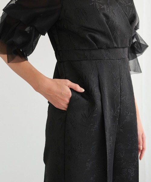 haremode（ハレモード）の「結婚式 お呼ばれ 二次会 謝恩会 成人式 同窓会 対応 20代 30代 レース ジャガード オールインワン パンツドレス きれいめ パーティー オケージョン ドレス（パンツドレス・レディース・ブラック/ブラウン/グレー・S/M）」の13枚目の写真