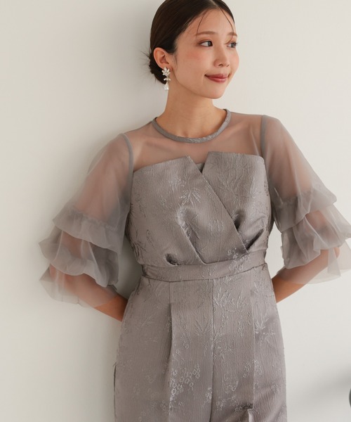 haremode（ハレモード）の「結婚式 お呼ばれ 二次会 謝恩会 成人式 同窓会 対応 20代 30代 レース ジャガード オールインワン パンツドレス きれいめ パーティー オケージョン ドレス（パンツドレス・レディース・ブラック/ブラウン/グレー・S/M）」の20枚目の写真